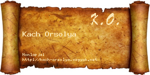 Kach Orsolya névjegykártya